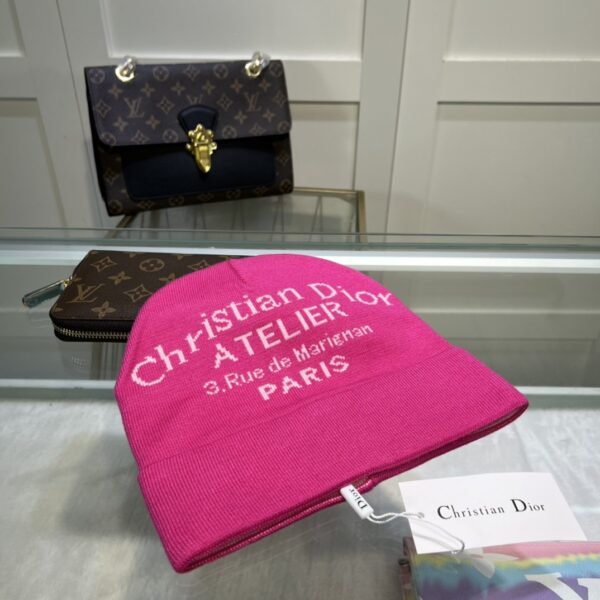 Dior Pompom Beanie In Pink