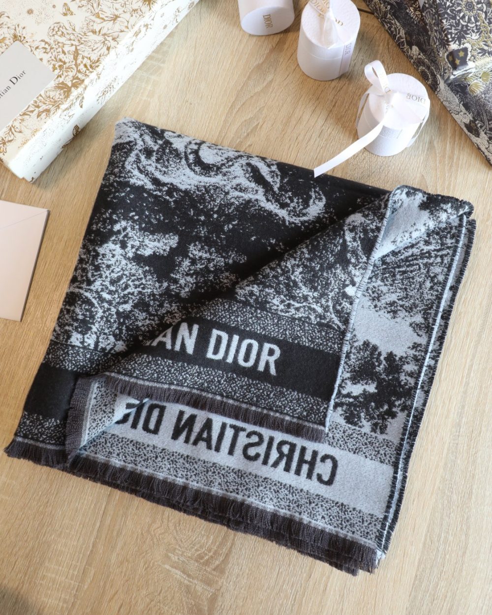 Dior Silk Square Dark Blue Scarf 150cm/71in