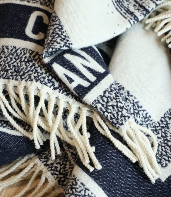 Dior Silk Square Ivory and Navy Blue Scarf 150cm/71in