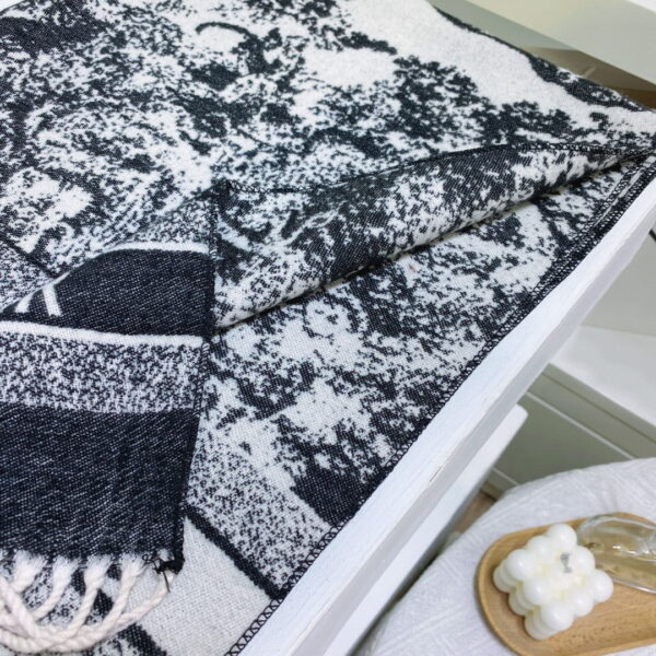 Dior Toile de Jouy Poncho Scarf Grey 71in/180cm