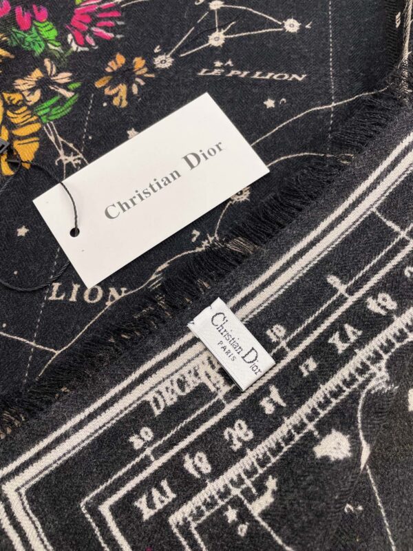 Dior Zodiac 90 Square Black Silk Twill Scarf 110cm/43in 115ZOD090I607_C900 
