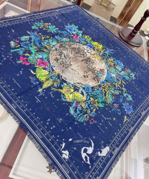 Dior Zodiac 90 Square Navy Blue Silk Twill Scarf 110cm/43in 15ZOD090I607_C540 