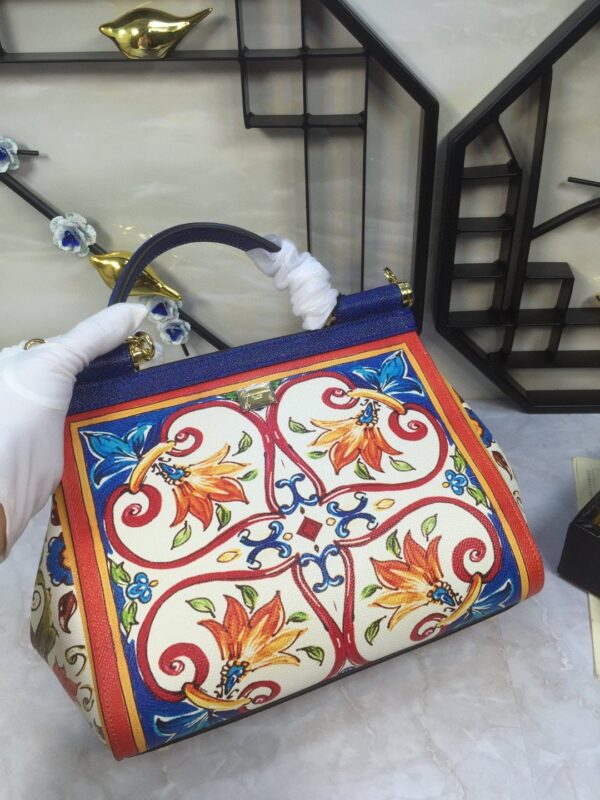 Dolce & Gabbana 90s Sicily Bag With Logo Print Multicolor For Women 10.2in/26cm DG