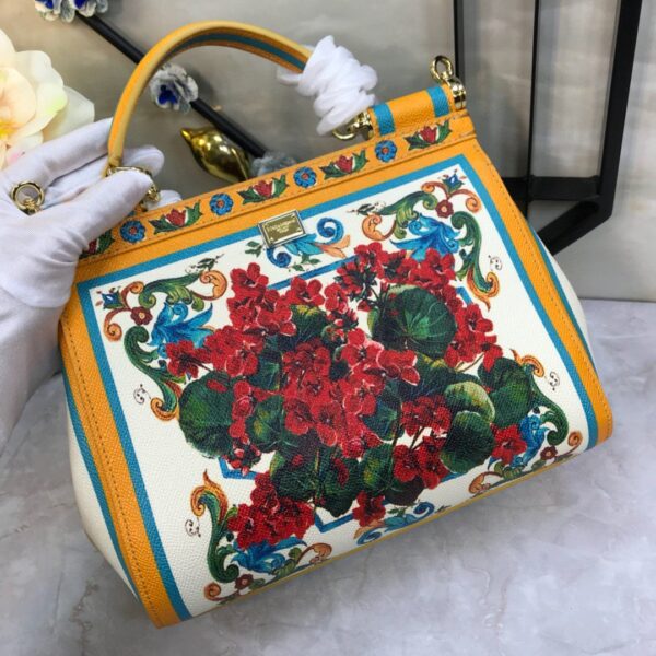 Dolce & Gabbana 90s Sicily Bag With Logo Print Multicolor For Women 10.2in/26cm DG