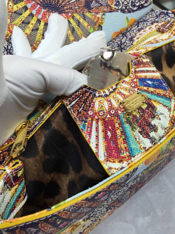 Dolce & Gabbana 90s Sicily Bag With Logo Print Multicolor For Women 10.2in/26cm DG