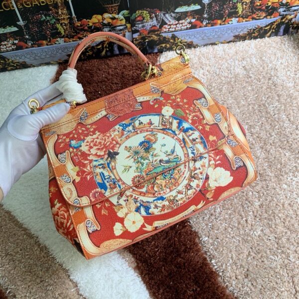 Dolce & Gabbana 90s Sicily Bag With Logo Print Multicolor For Women 10.2in/26cm DG