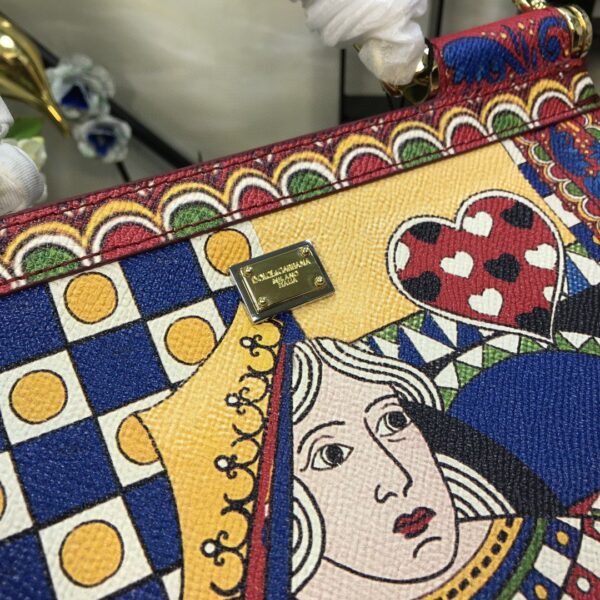 Dolce & Gabbana 90s Sicily Bag With Logo Print Multicolor For Women 10.2in/26cm DG