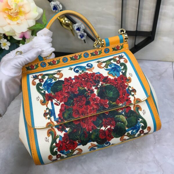 Dolce & Gabbana 90s Sicily Bag With Logo Print Multicolor For Women 10.2in/26cm DG