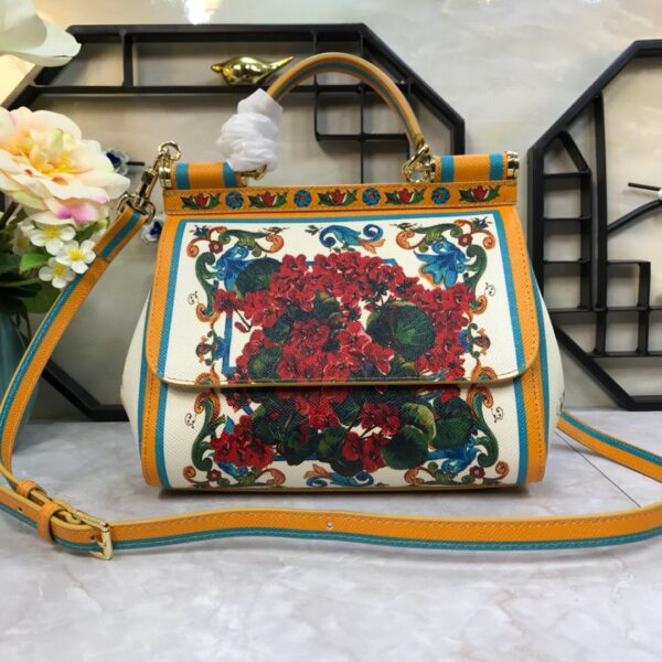 Dolce & Gabbana 90s Sicily Bag With Logo Print Multicolor For Women 10.2in/26cm DG