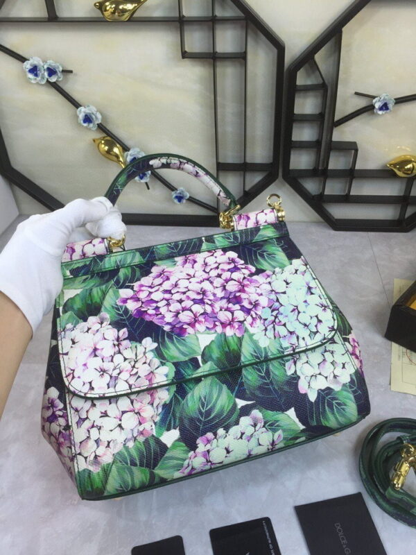 Dolce & Gabbana 90s Sicily Bag With Logo Print Multicolor For Women 10.2in/26cm DG