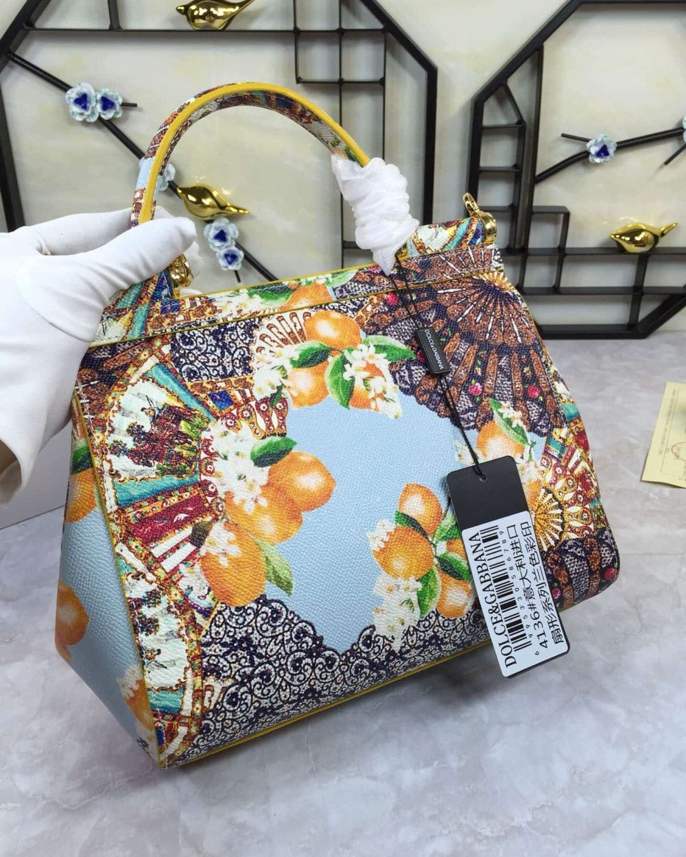 Dolce & Gabbana 90s Sicily Bag With Logo Print Multicolor For Women 10.2in/26cm DG