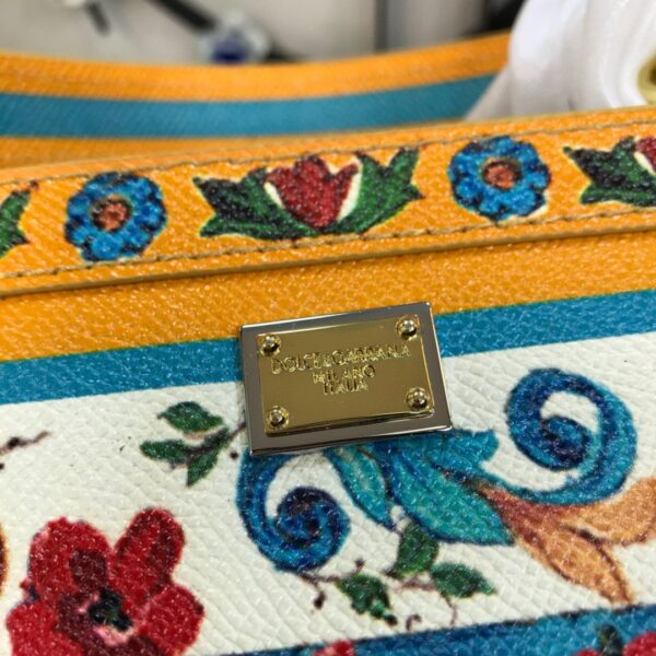 Dolce & Gabbana 90s Sicily Bag With Logo Print Multicolor For Women 10.2in/26cm DG