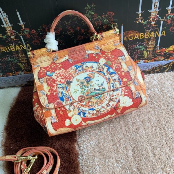 Dolce & Gabbana 90s Sicily Bag With Logo Print Multicolor For Women 10.2in/26cm DG