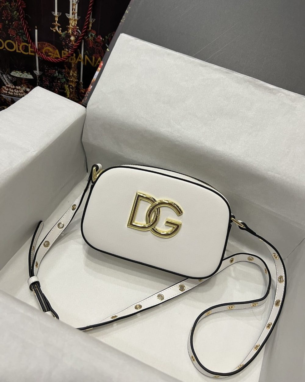 Dolce & Gabbana Crossbody 3.5 Bag White For Women 7.5in/19cm DG BB7095AW57680002