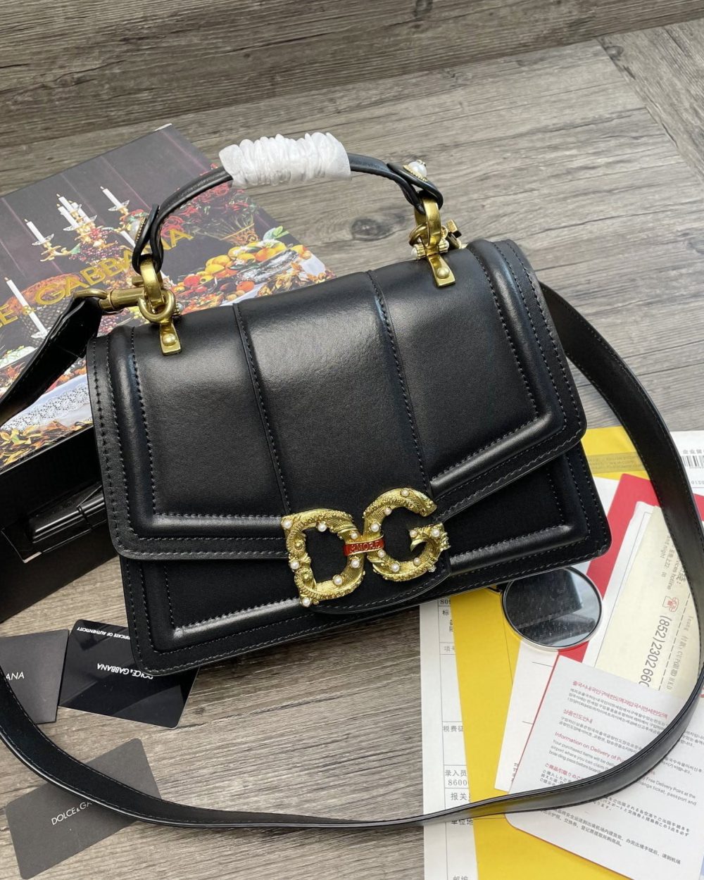 Dolce & Gabbana DG Girls Bag In Quilted Nappa Black For Women 10.6in/27cm DG