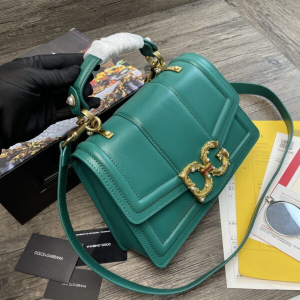 Dolce & Gabbana DG Girls Bag In Quilted Nappa Green For Women 10.6in/27cm DG