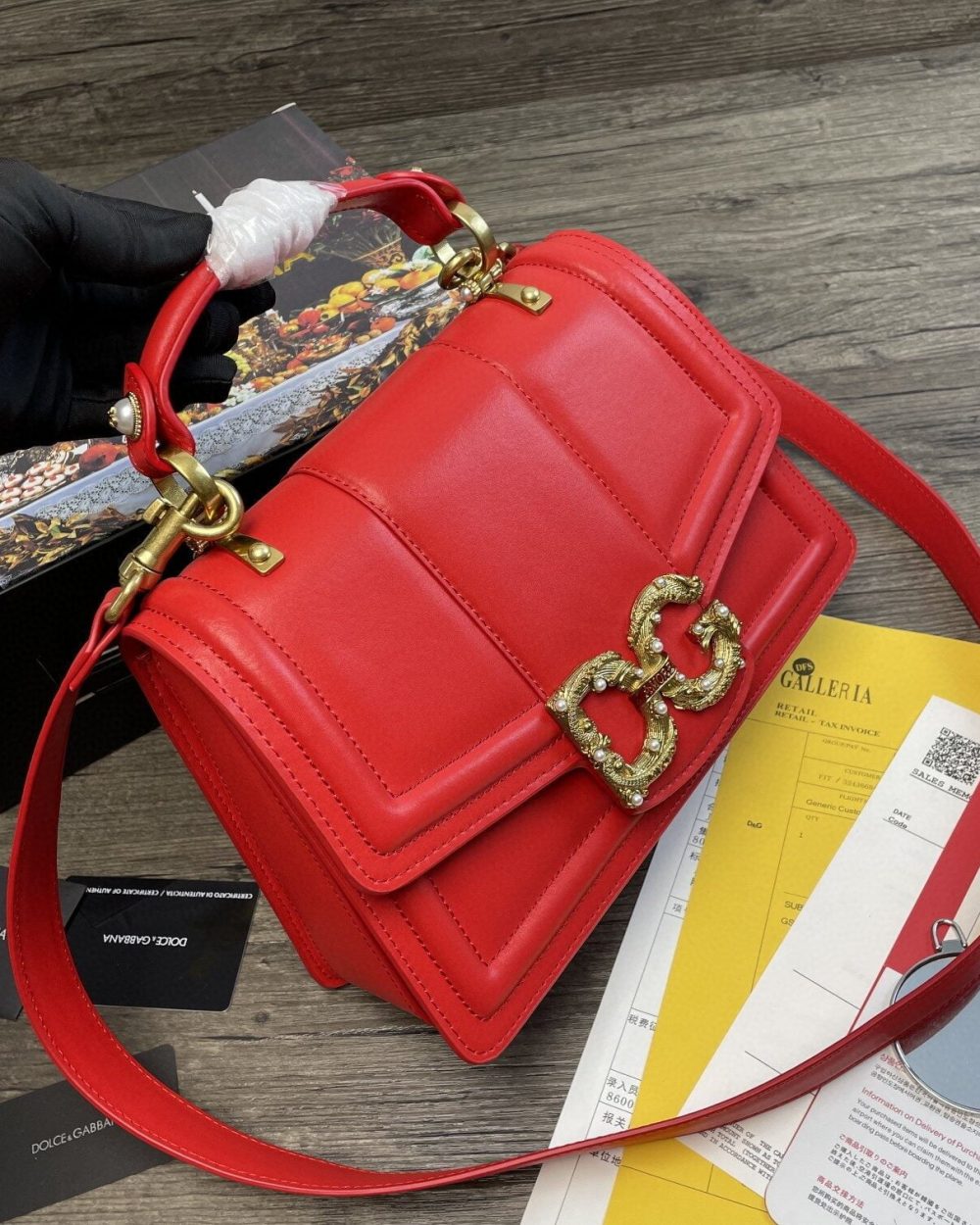 Dolce & Gabbana DG Girls Bag In Quilted Nappa Red For Women 10.6in/27cm DG