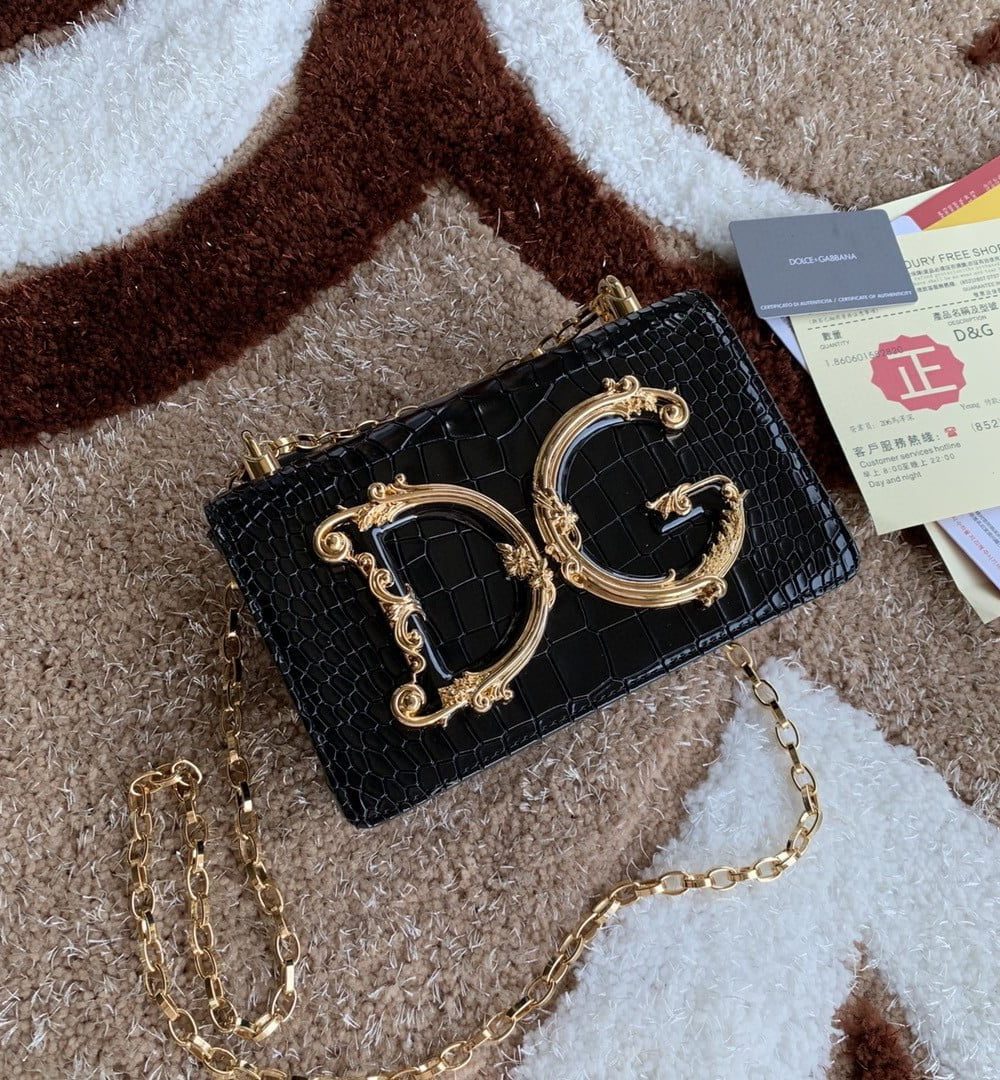 Dolce & Gabbana DG Girls Cross Body Bag Black For Women 8.3in/21cm DG