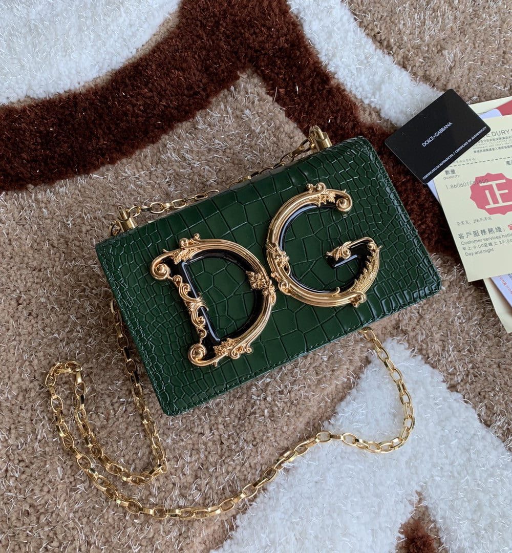 Dolce & Gabbana DG Girls Cross Body Bag Dark Green For Women 8.3in/21cm DG
