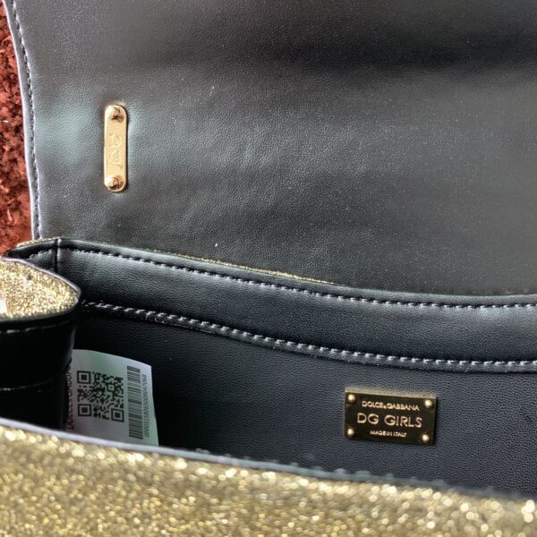 Dolce & Gabbana DG Girls Cross Body Bag In Soft Lurex Gold For Women 8.3in/21cm DG
