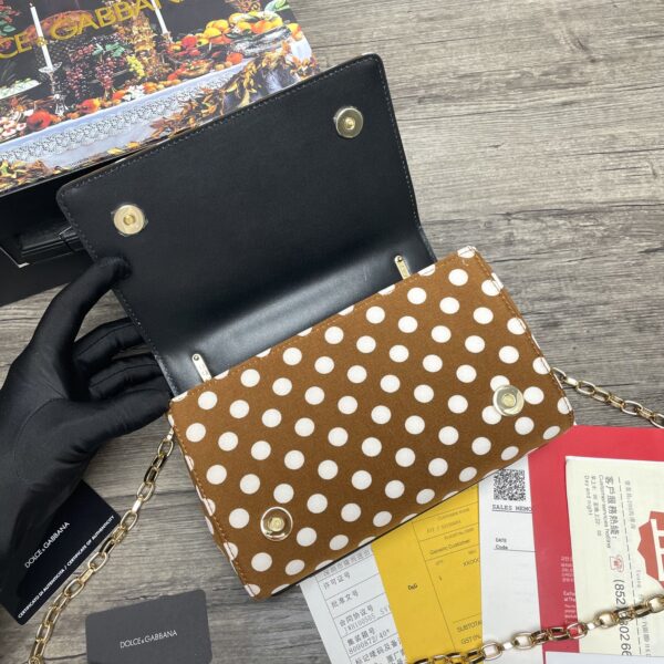 Dolce & Gabbana DG Girls CrossBody Bag With Polka Dots Brown For Women 8.3in/21cm DG