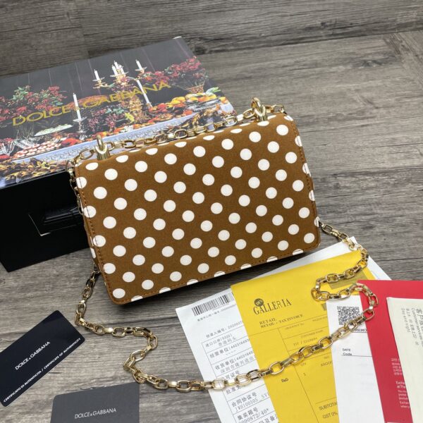 Dolce & Gabbana DG Girls CrossBody Bag With Polka Dots Brown For Women 8.3in/21cm DG