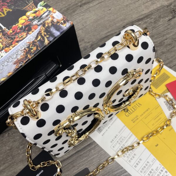 Dolce & Gabbana DG Girls CrossBody Bag With Polka Dots White For Women 8.3in/21cm DG