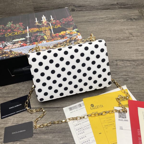 Dolce & Gabbana DG Girls CrossBody Bag With Polka Dots White For Women 8.3in/21cm DG
