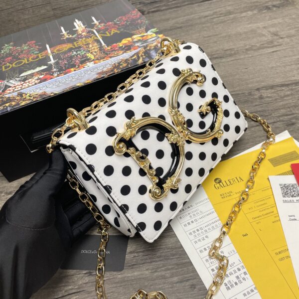 Dolce & Gabbana DG Girls CrossBody Bag With Polka Dots White For Women 8.3in/21cm DG