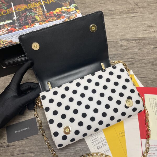 Dolce & Gabbana DG Girls CrossBody Bag With Polka Dots White For Women 8.3in/21cm DG