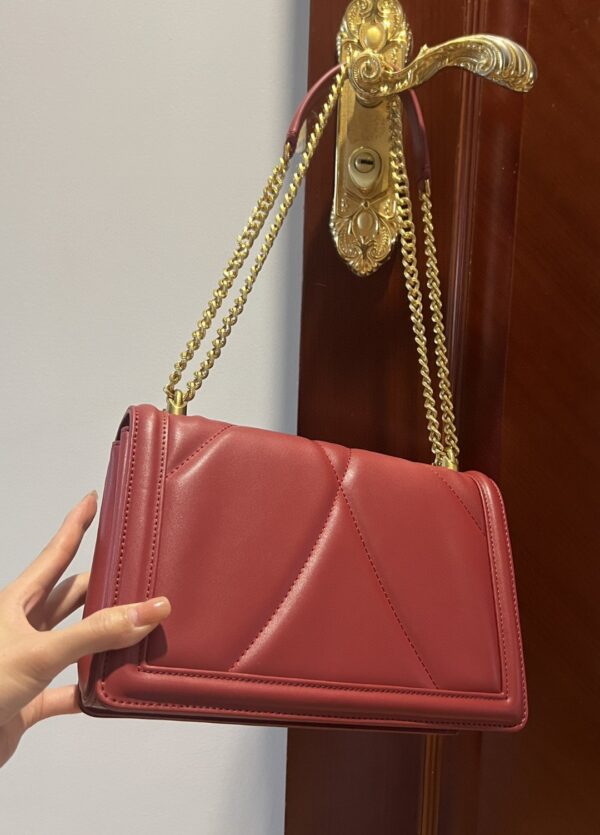 Dolce & Gabbana Large Devotion Bag In Quilted Nappa Burgundy For Women 10in/26cm DG