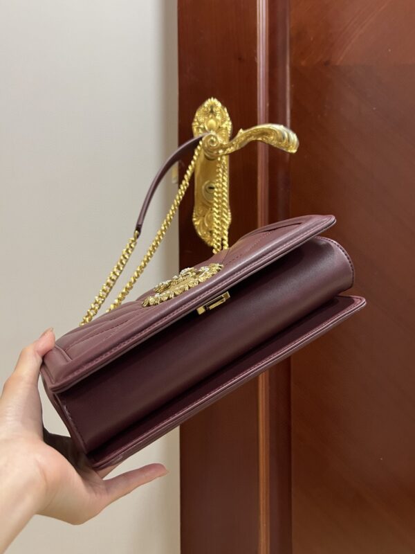 Dolce & Gabbana Large Devotion Bag In Quilted Nappa Dark Violet For Women 10in/26cm DG