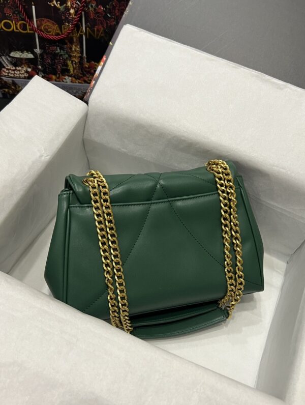 Dolce & Gabbana Large Devotion Shoulder Bag In Quilted Nappa Green For Women 11.4in/29cm DG