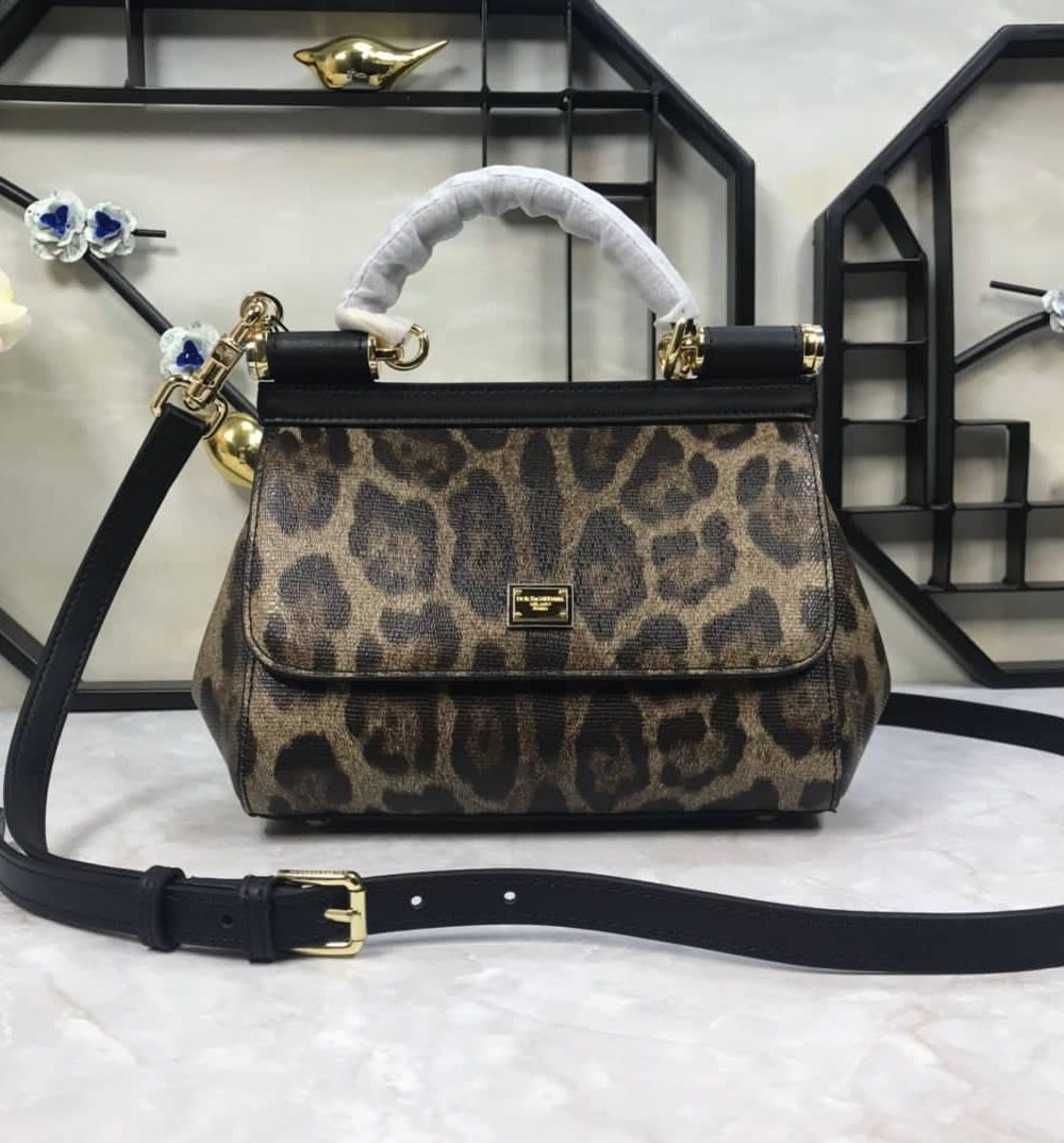 Dolce & Gabbana Leopard Print Small Sicily Top Handle Bag Muticolour For Women 7.8in/20cm DG