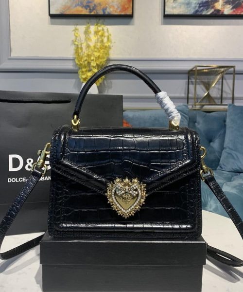 Dolce & Gabbana Medium Devotion Bag Black For Women 9.5in/24cm