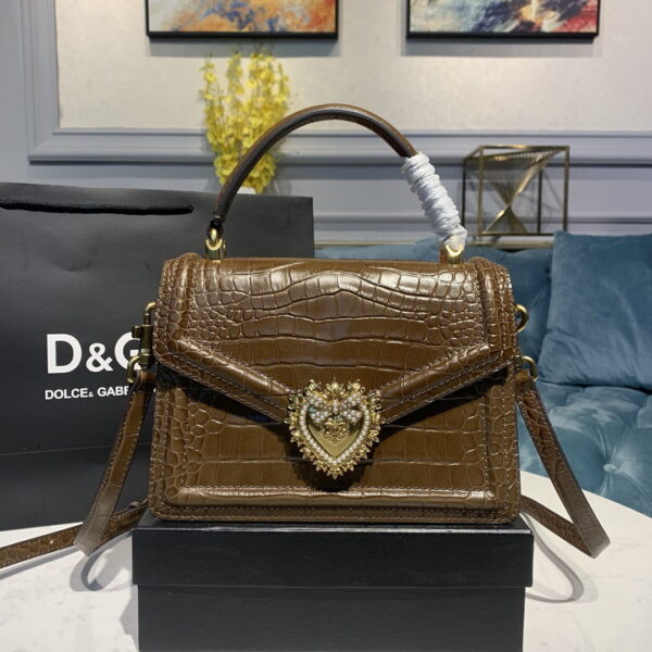 Dolce & Gabbana Medium Devotion Bag Brown For Women 9.5in/24cm