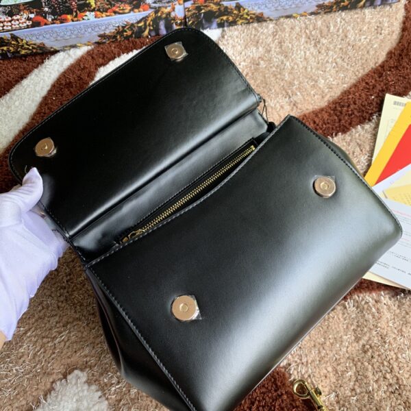 Dolce & Gabbana Medium DG Handbag In Dauphine Black For Women 10.2in/26cm DG