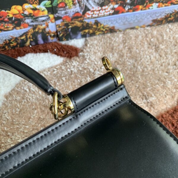 Dolce & Gabbana Medium DG Handbag In Dauphine Black For Women 10.2in/26cm DG