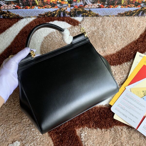 Dolce & Gabbana Medium DG Handbag In Dauphine Black For Women 10.2in/26cm DG