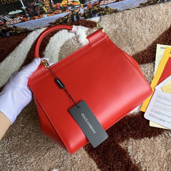 Dolce & Gabbana Medium DG Handbag In Dauphine Red For Women 10.2in/26cm DG
