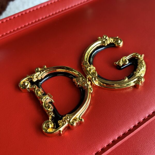 Dolce & Gabbana Medium DG Handbag In Dauphine Red For Women 10.2in/26cm DG