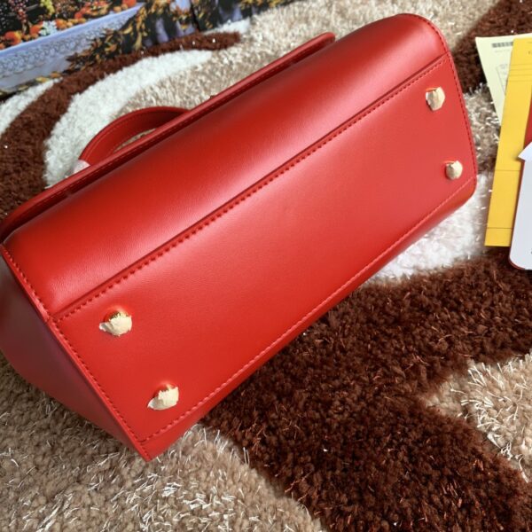 Dolce & Gabbana Medium DG Handbag In Dauphine Red For Women 10.2in/26cm DG