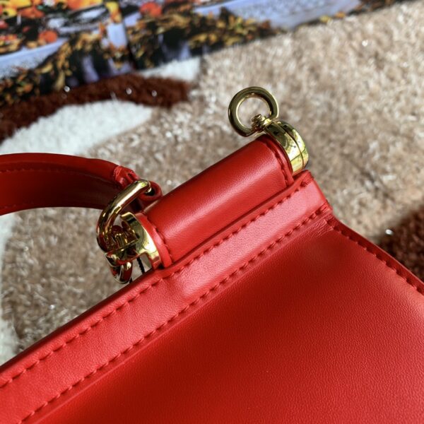 Dolce & Gabbana Medium DG Handbag In Dauphine Red For Women 10.2in/26cm DG