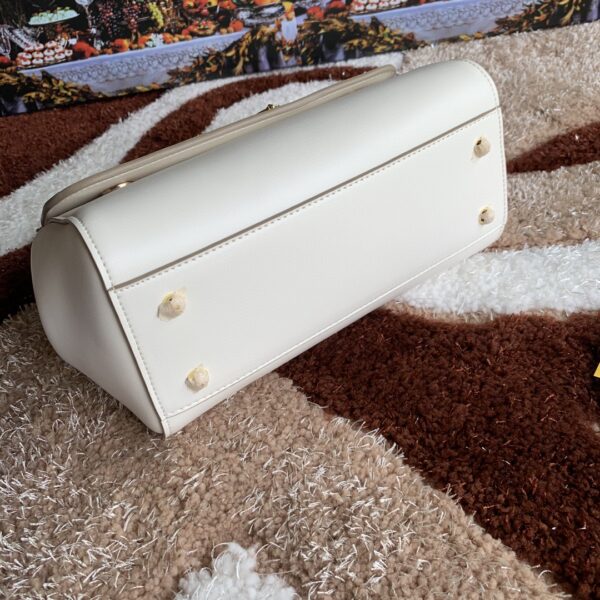 Dolce & Gabbana Medium DG Handbag In Dauphine White For Women 10.2in/26cm DG