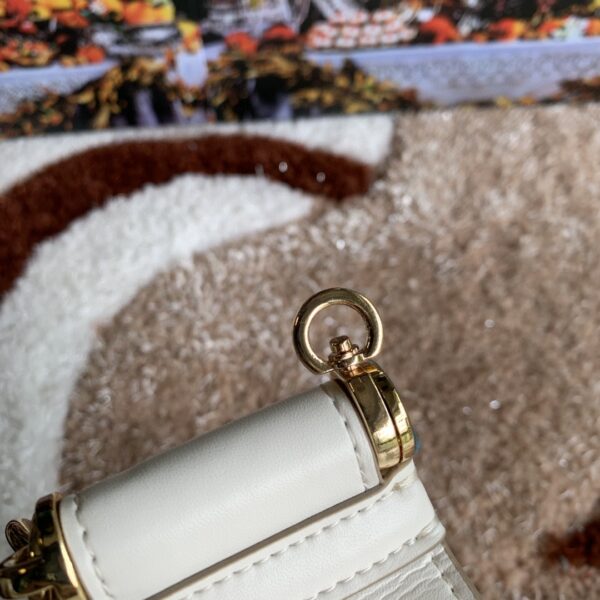 Dolce & Gabbana Medium DG Handbag In Dauphine White For Women 10.2in/26cm DG