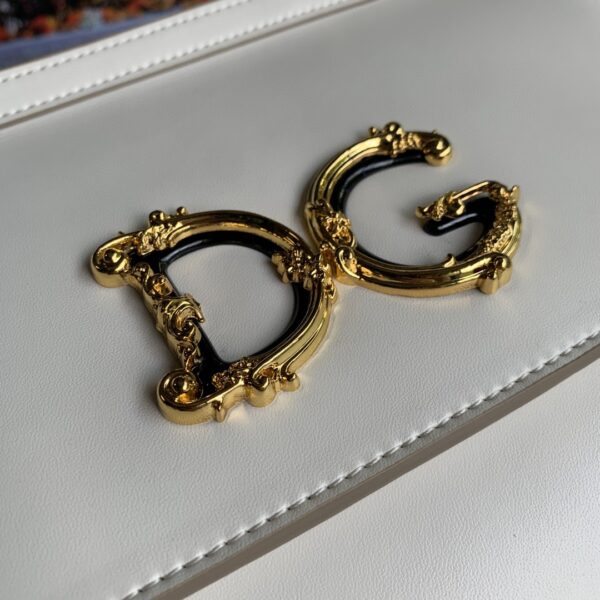 Dolce & Gabbana Medium DG Handbag In Dauphine White For Women 10.2in/26cm DG
