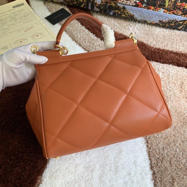 Dolce & Gabbana Medium Sicily Bag In Quilted Brown For Women 10.2in/26cm DG BB6002AW5918N131