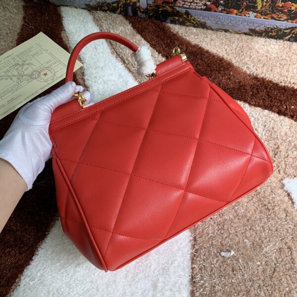 Dolce & Gabbana Medium Sicily Bag In Quilted Red For Women 10.2in/26cm DG BB6002AW5918H383