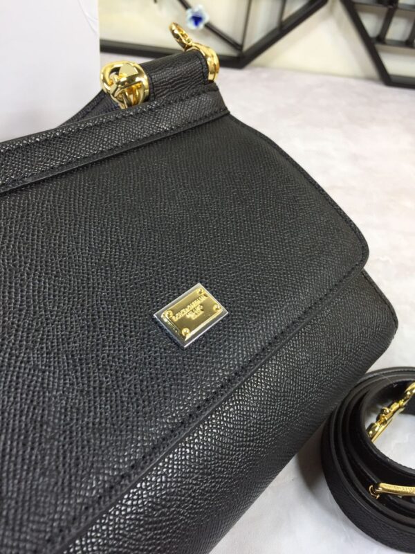 Dolce & Gabbana Medium Sicily Handbag In Dauphine Black For Women 10.2in/26cm DG  BB4347A100180999