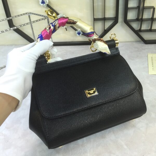 Dolce & Gabbana Medium Sicily Handbag In Dauphine Black For Women 10.2in/26cm DG  BB4347A100180999